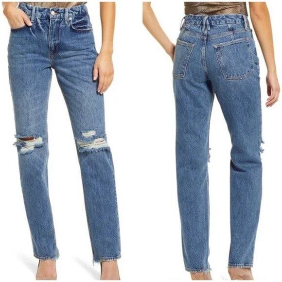 Good American Good '90s Slim Jean in Indigo061 Sz 2/26 NEW - Picture 1 of 12